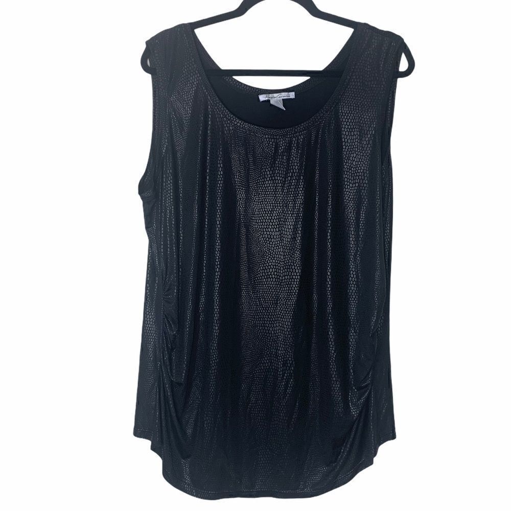 SALE❤️Kenneth Cole black snakeskin print blouse 2X (K1)